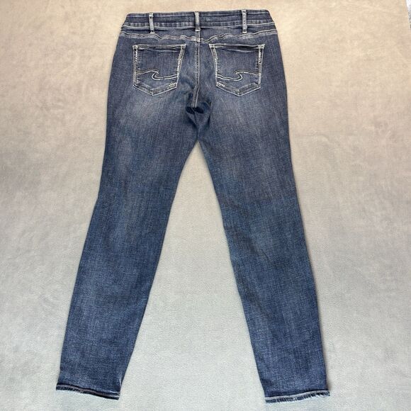 Silver Jeans Womens Size 32x29 Britt Skinny Blue Stretch Denim - Picture 4 of 11
